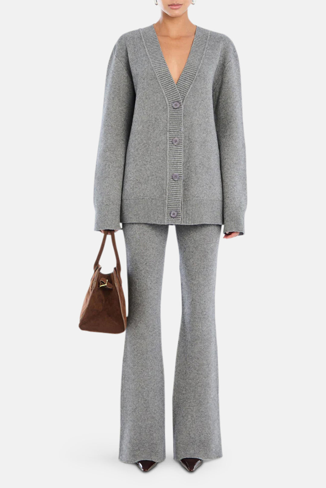 Mickie Knit Flare Pant Medium Grey