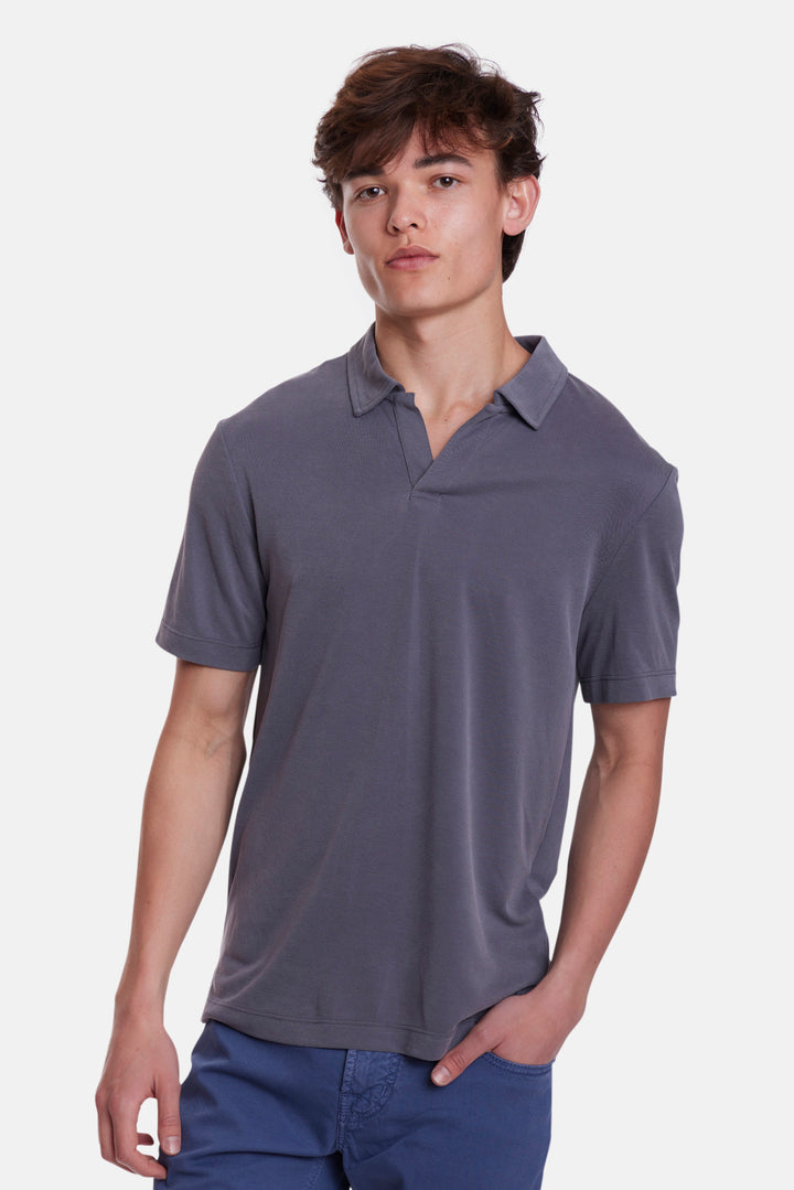 Micro Pique Johnny Polo Charcoal