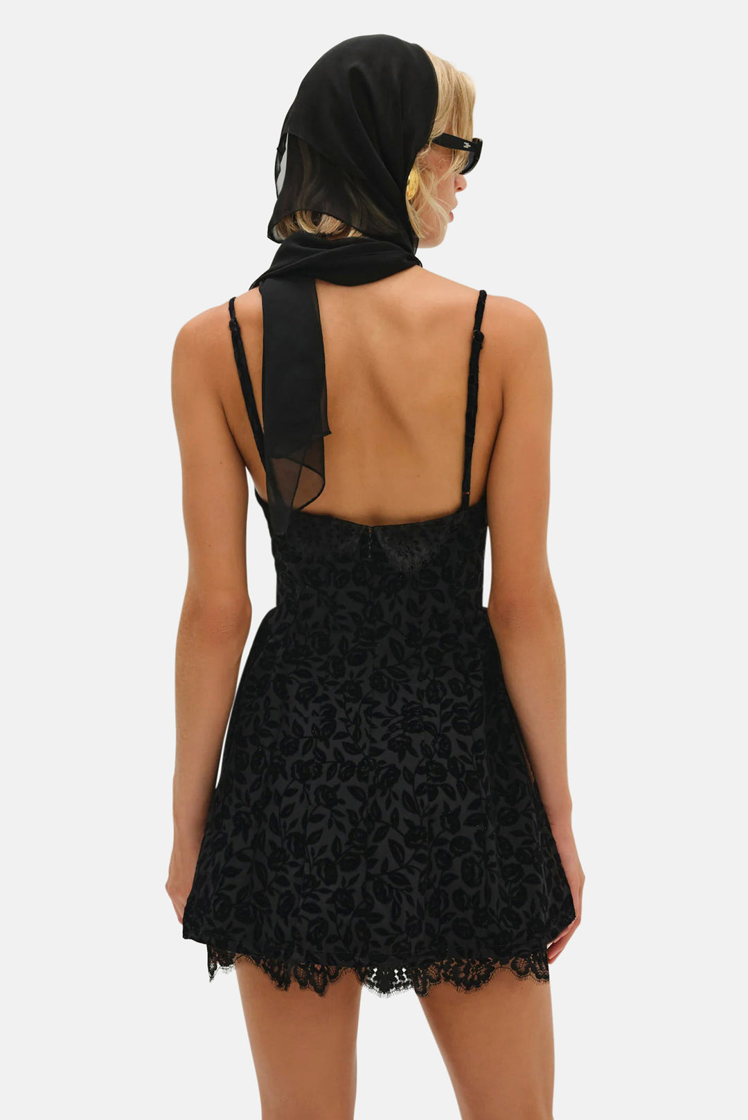 For Love & Lemons Midnight Velvet Sleeveless Mini Dress Black blueandcream For Love & Lemons Midnight Velvet Sleeveless Mini Dress Black blueandcream