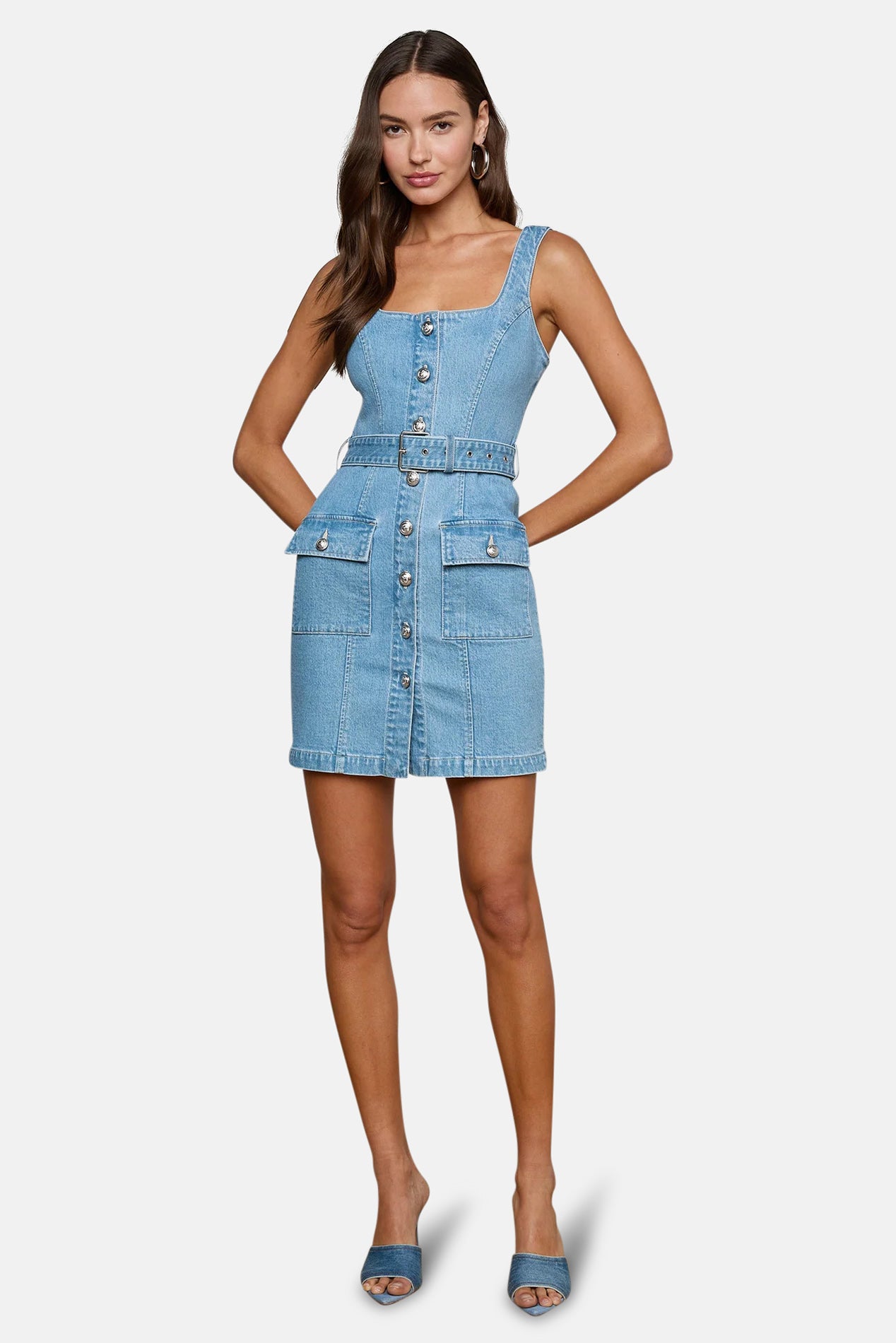 L'Agence Midy Denim Dress Olvera – blueandcream