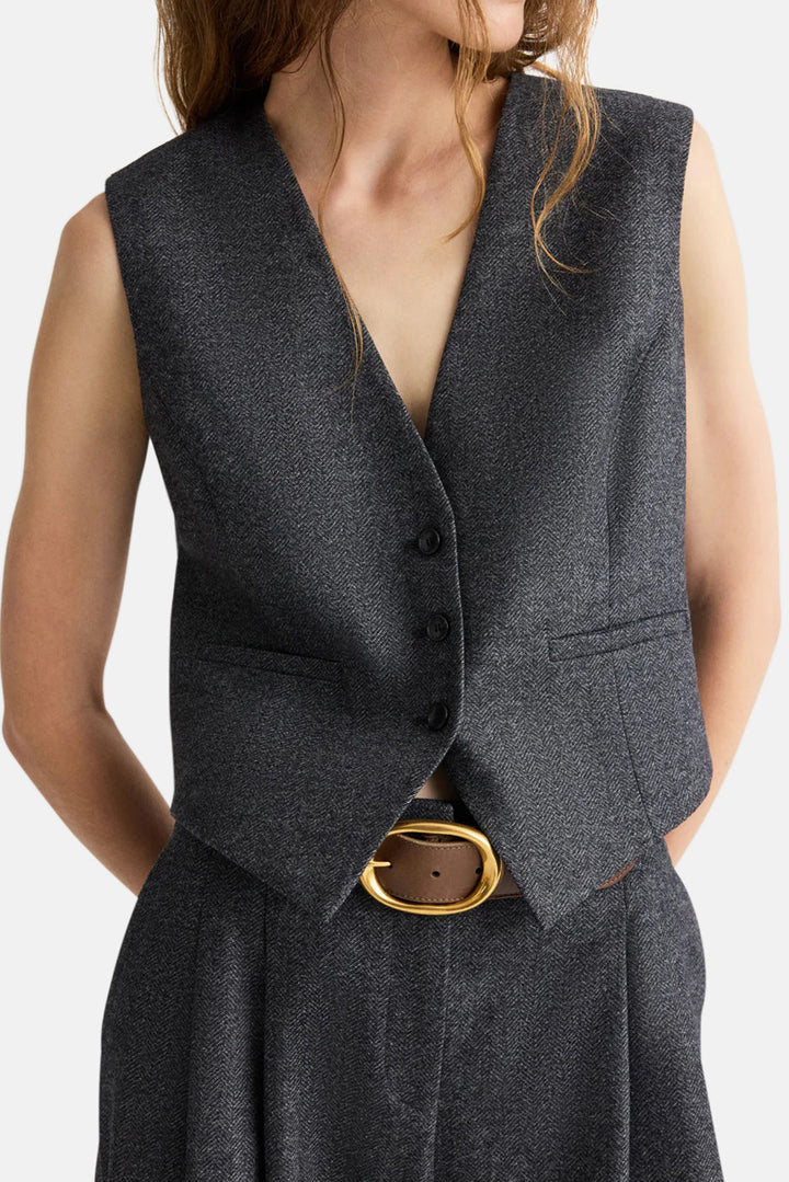 Mila Vest in Medium Heather Grey