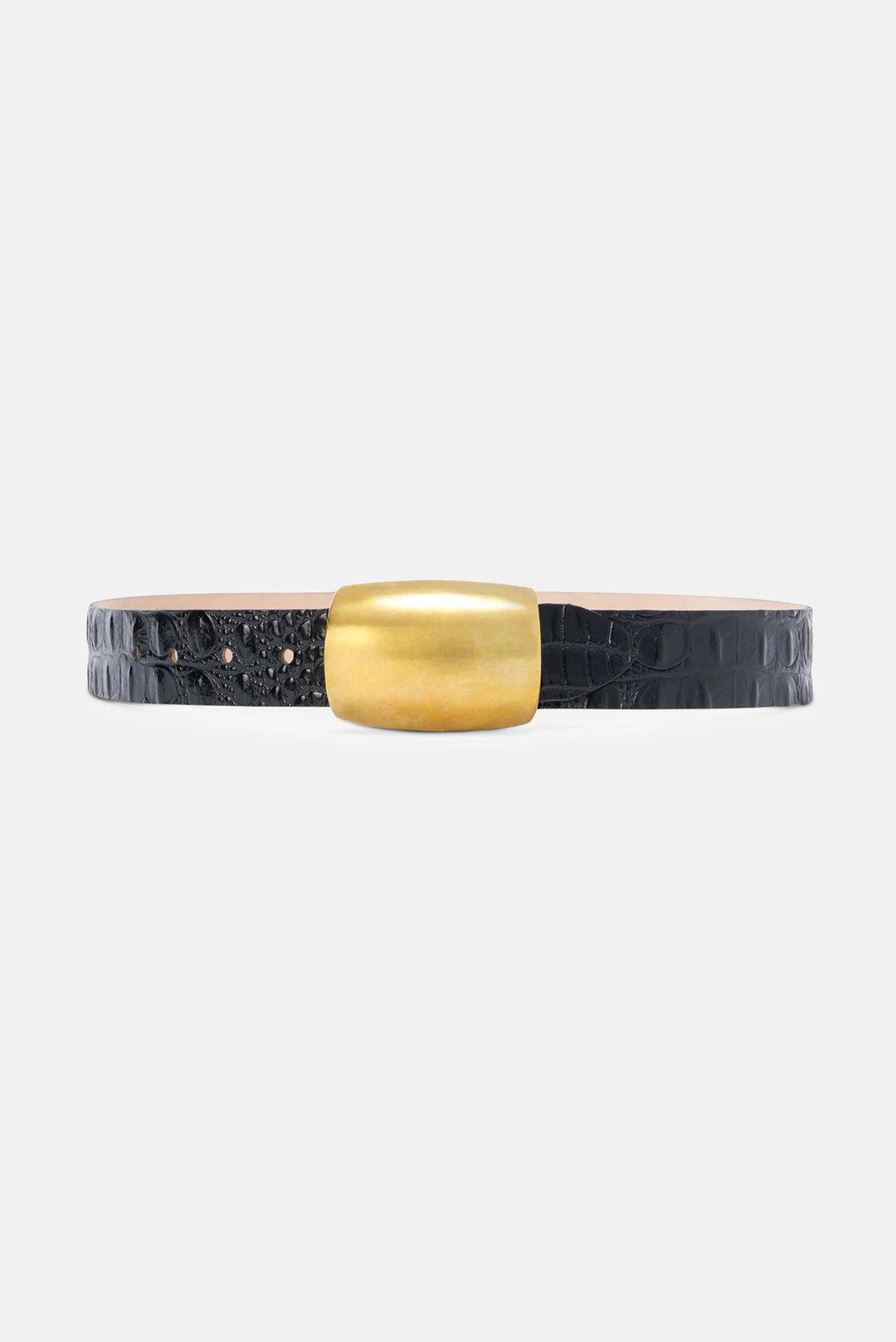Milou Belt Black Croc Embossed/Gold