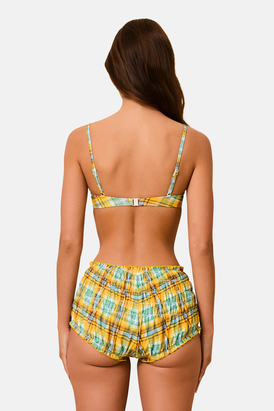 Mimi Short Seersucker Pineapple Plaid
