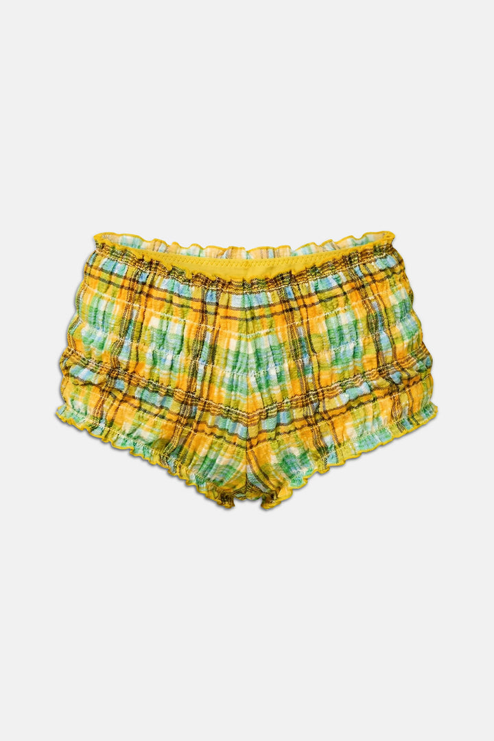 Mimi Short Seersucker Pineapple Plaid
