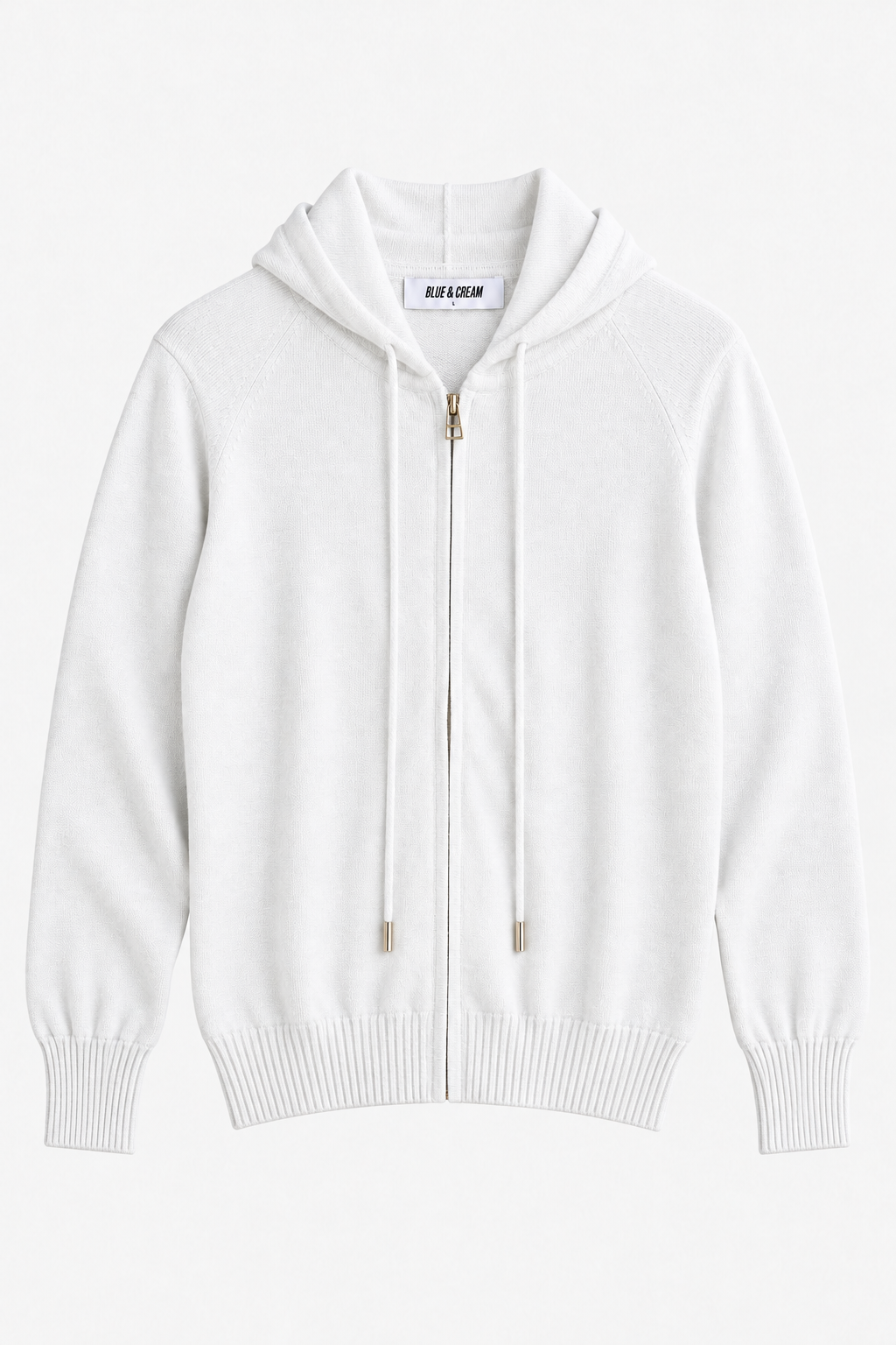 Luke Zip Hoodie Laser White