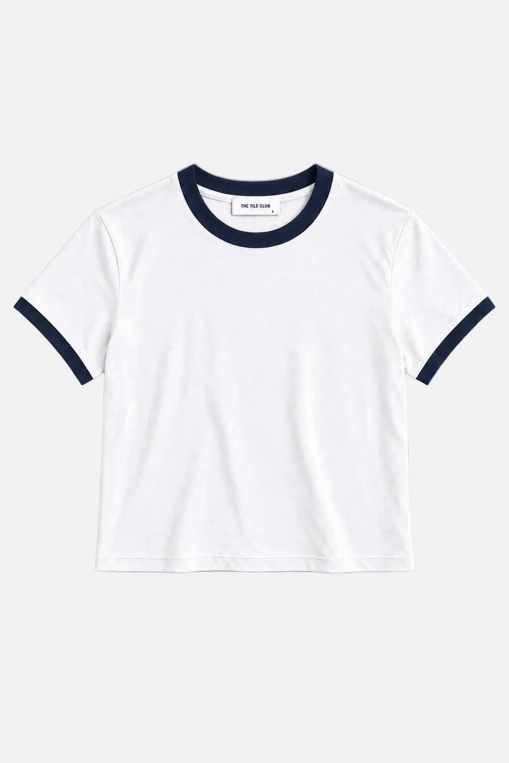 Bebe Tee White / Dk Navy Ringer