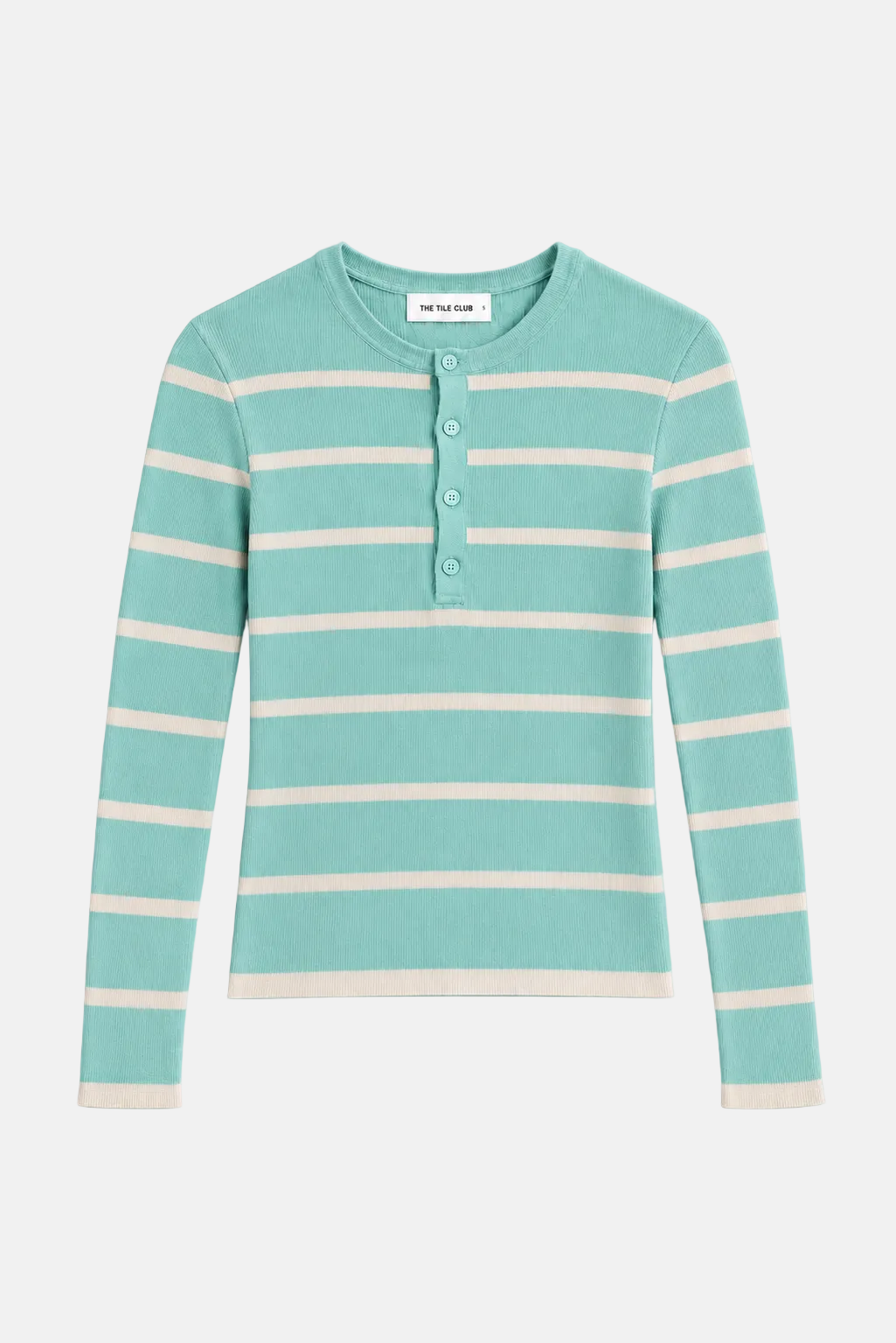 Sylvia Striped Henley Mint/Ivory Stripe