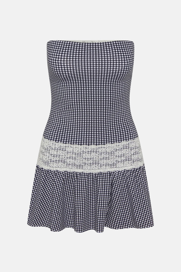Mirage Gingham Mini Dress Midnight Wishes