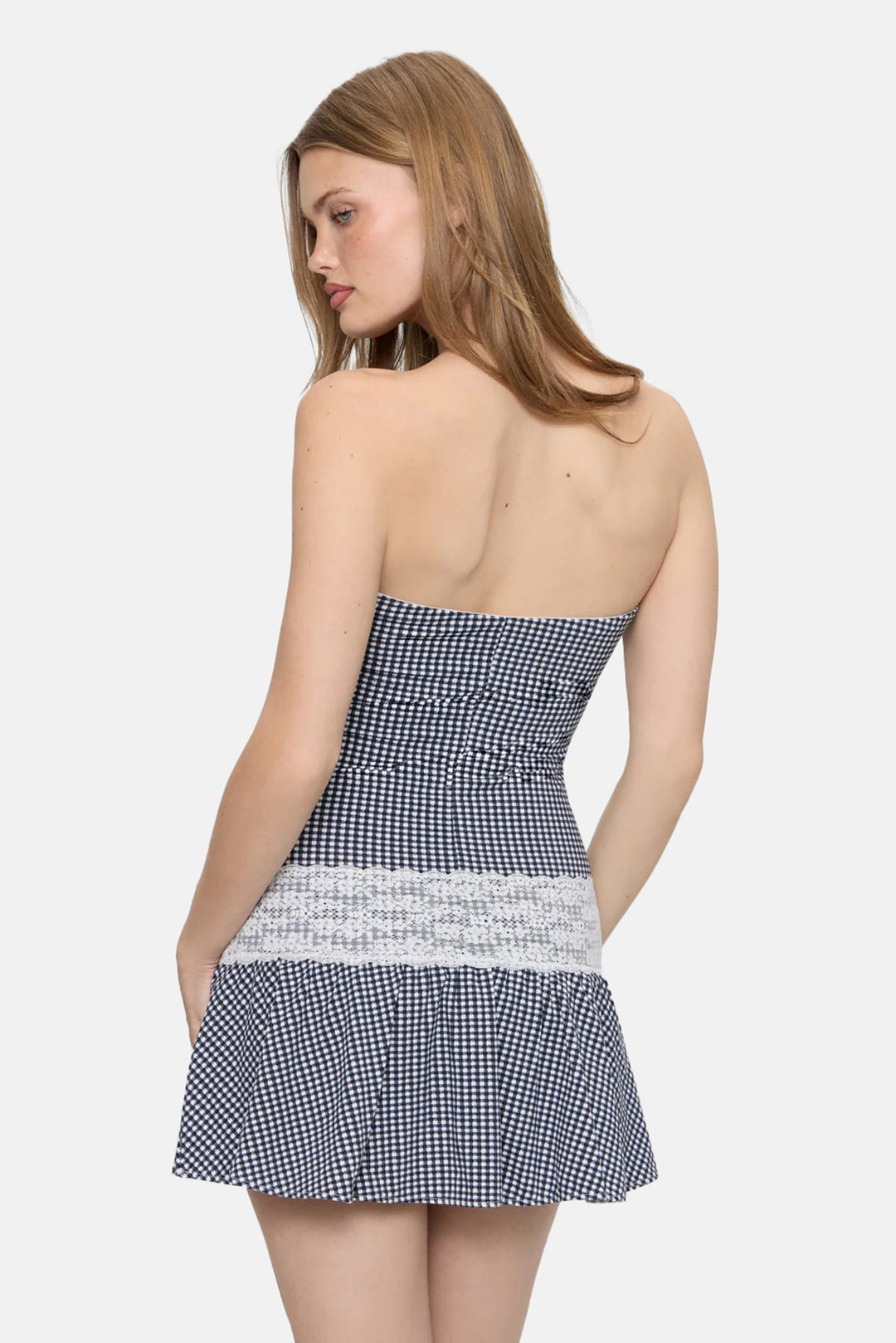 Mirage Gingham Mini Dress Midnight Wishes