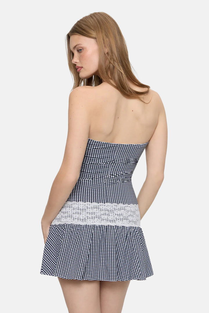 Mirage Gingham Mini Dress Midnight Wishes