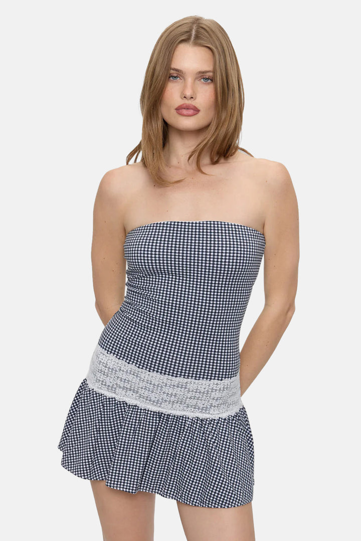 Mirage Gingham Mini Dress Midnight Wishes