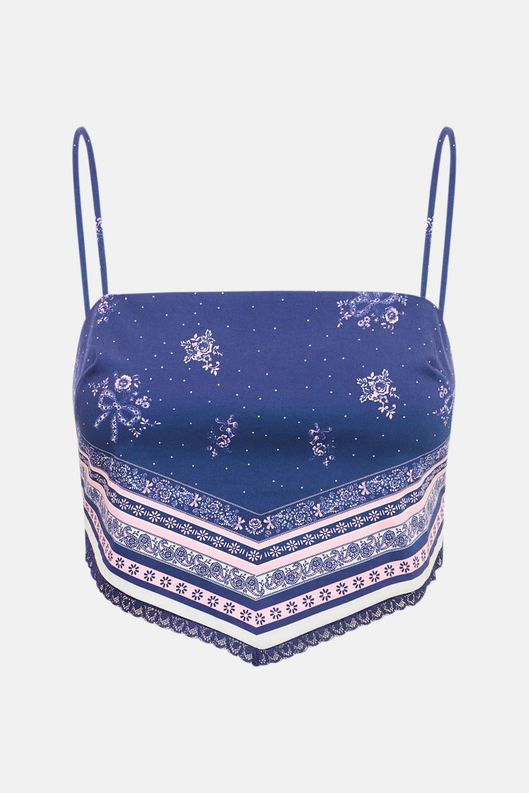 Mollie Bandana Print Scarf Top Midnight Harbor