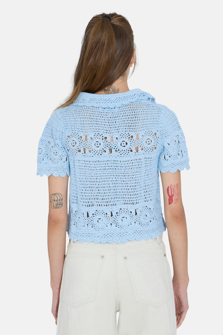 Molly Crochet Shirt Pale Blue
