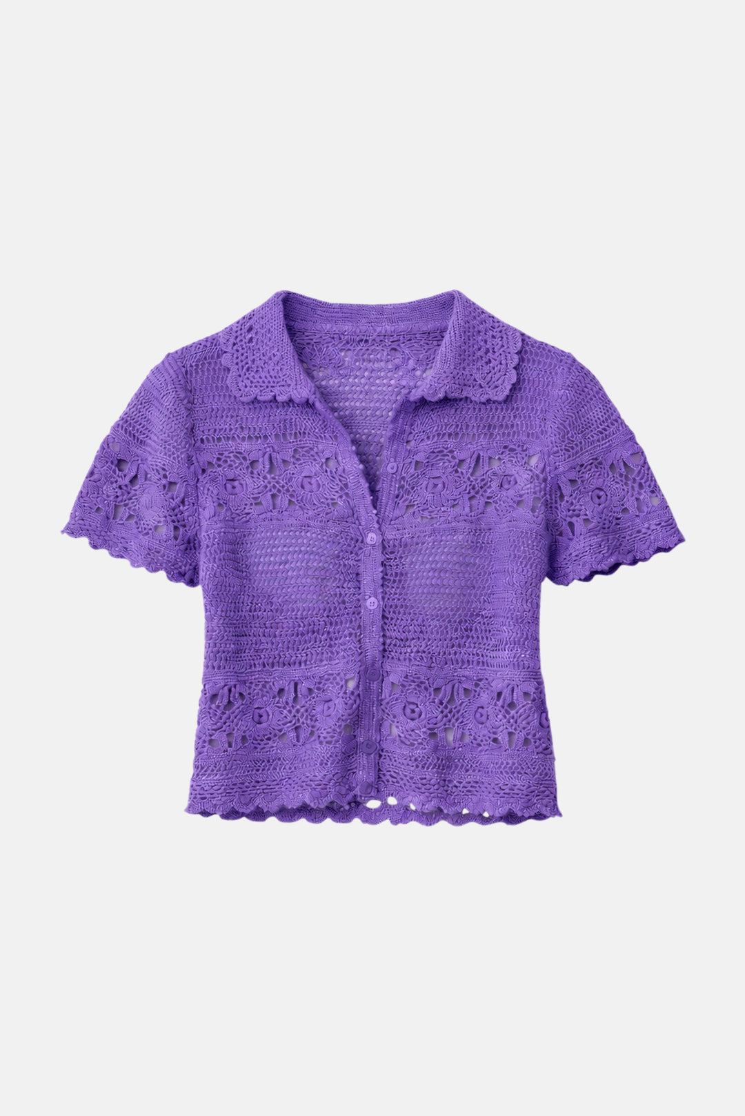 Molly Crochet Shirt Purple