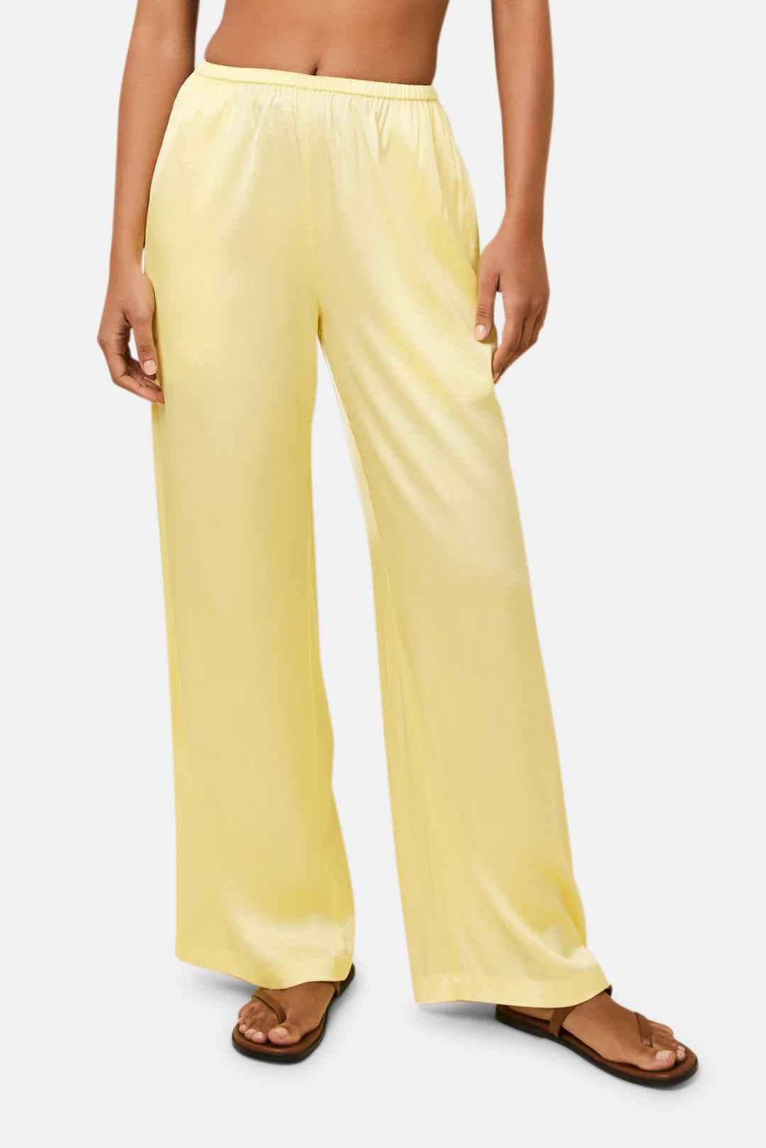 Monaco Satin Pant Custard