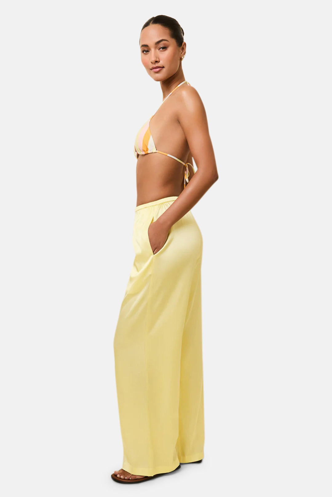Monaco Satin Pant Custard