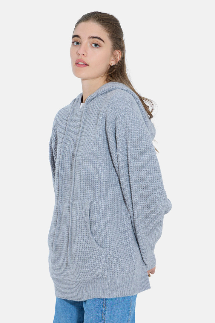 Montecito Waffle Pullover Hoodie Castle Grey
