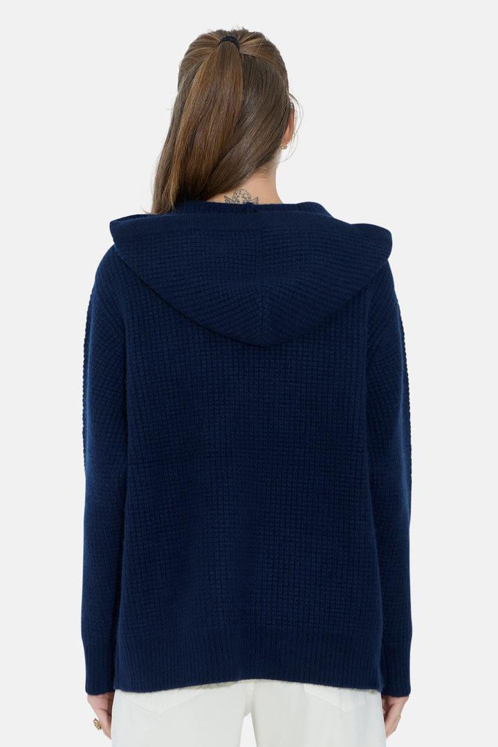 Montecito Waffle Pullover Hoodie Navy