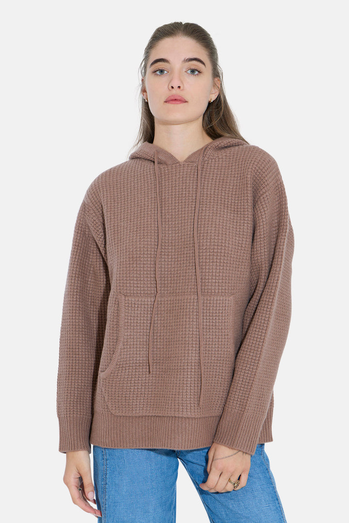 Montecito Waffle Pullover Hoodie Rich Mocha