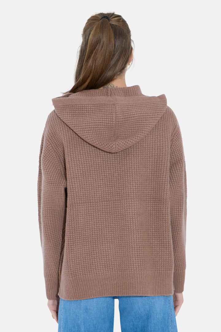 Montecito Waffle Pullover Hoodie Rich Mocha