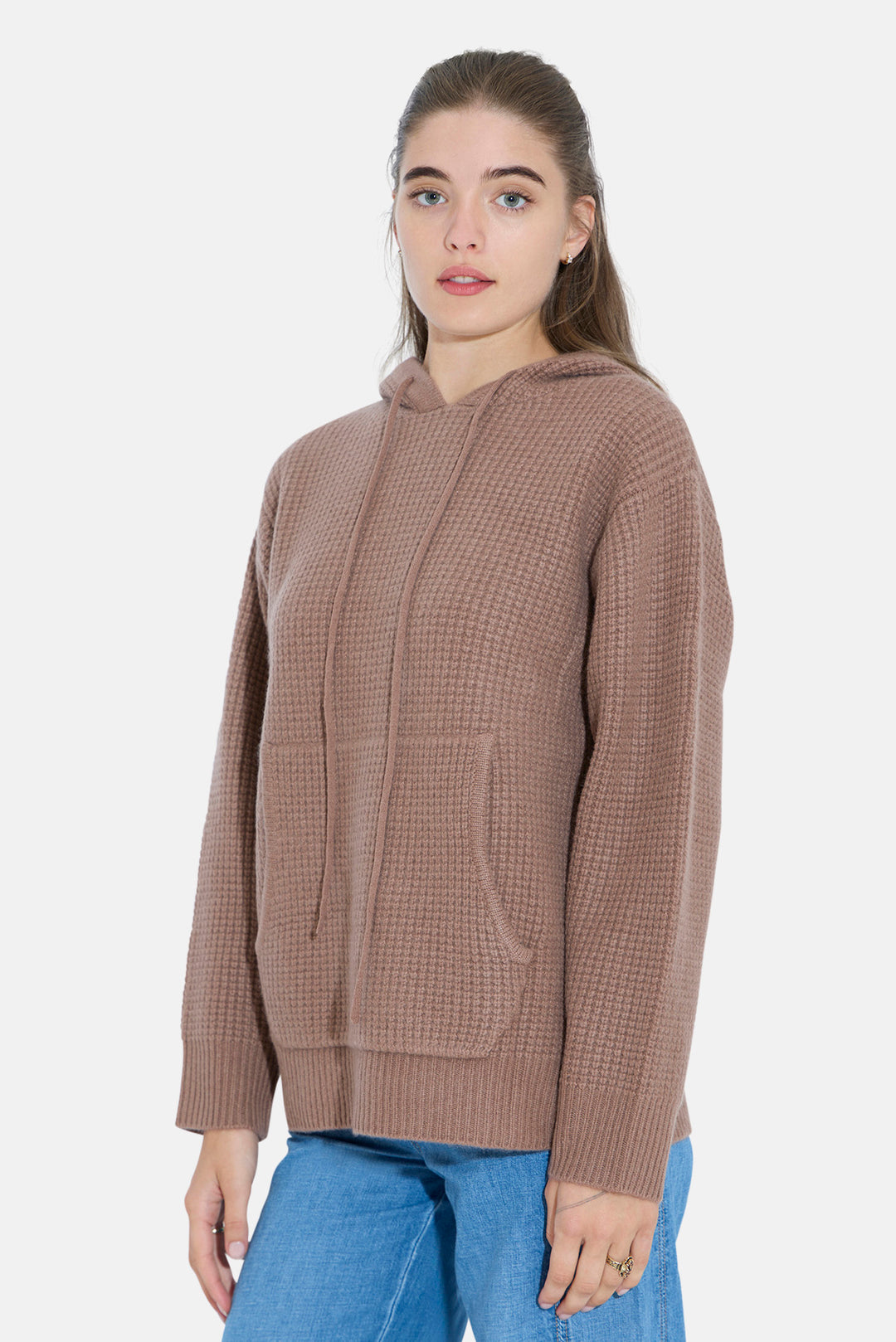 Montecito Waffle Pullover Hoodie Rich Mocha