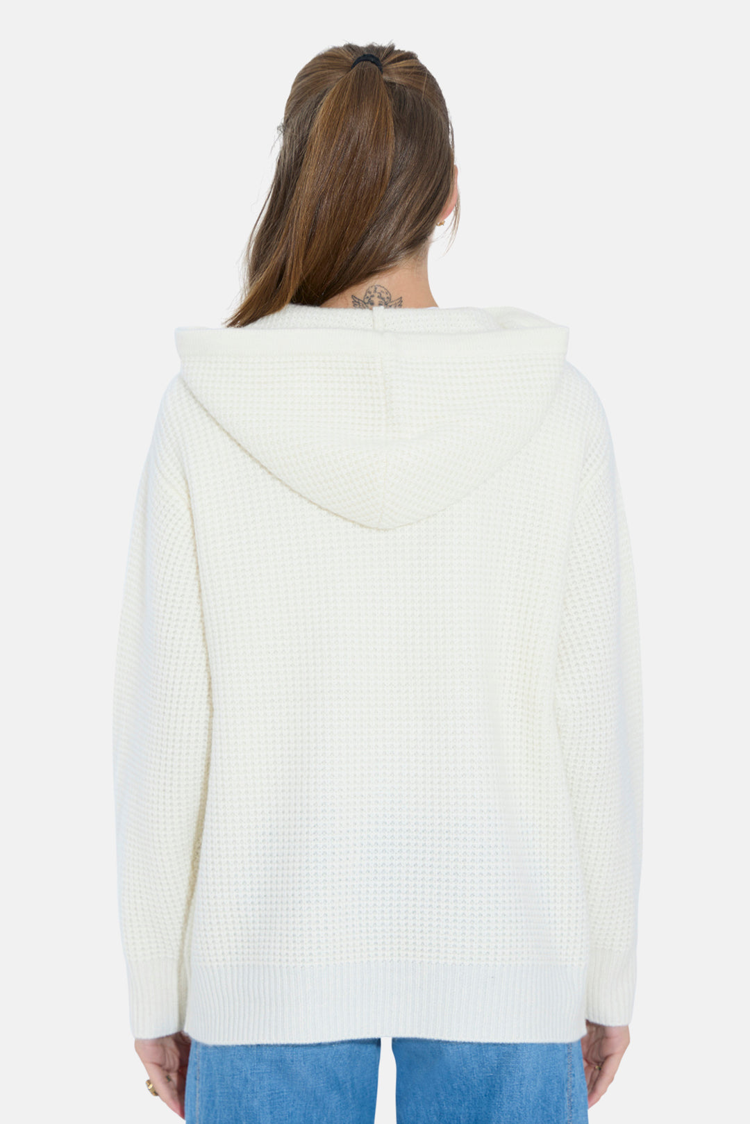 Montecito Waffle Pullover Hoodie White