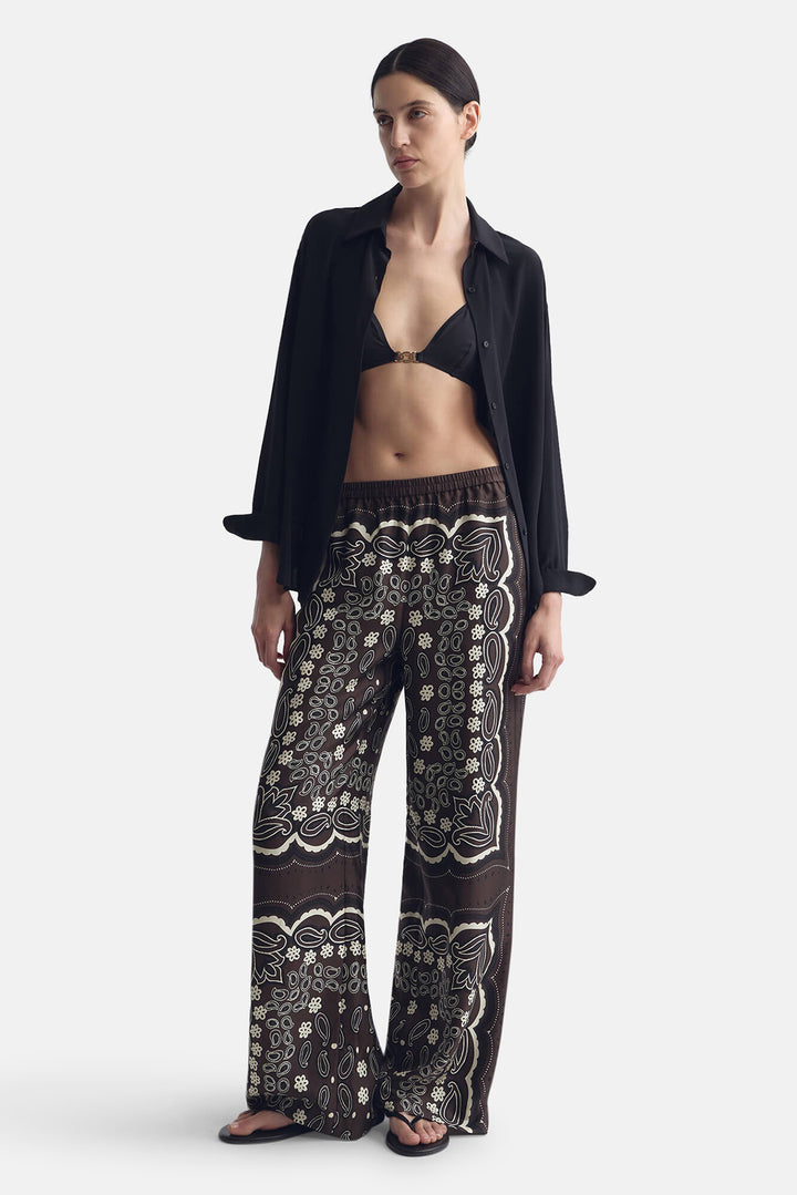 Morgan Pant Brown/Ivory Bandana Print