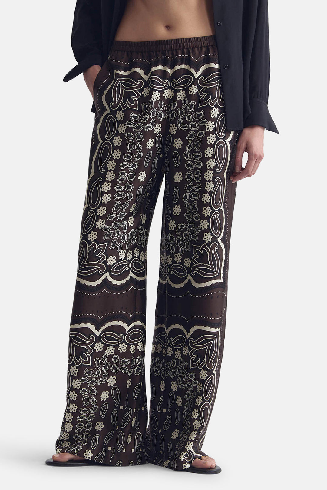 Morgan Pant Brown/Ivory Bandana Print