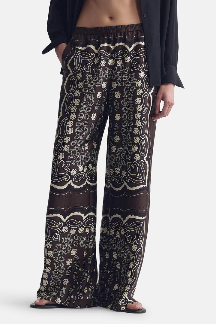 Morgan Pant Brown/Ivory Bandana Print