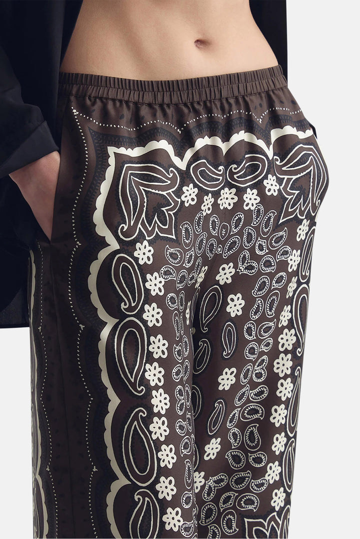 Morgan Pant Brown/Ivory Bandana Print