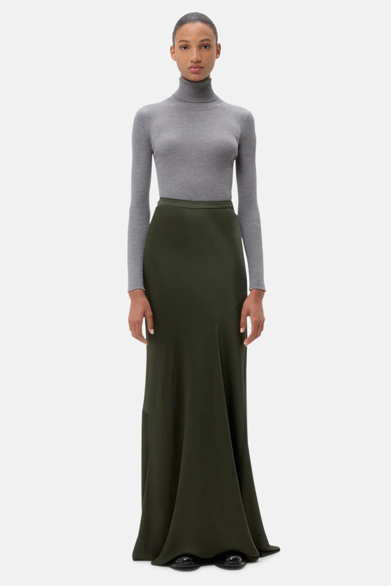 ENFOLD VOLUME SKIRT プリーツ ロング ダークグリーン 38 24AW】ENFOLD エンフォルド / VOLUME SKIRT / スカート | TRENT online