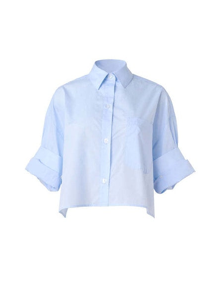 Next Ex Crop Shirt Baby Blue