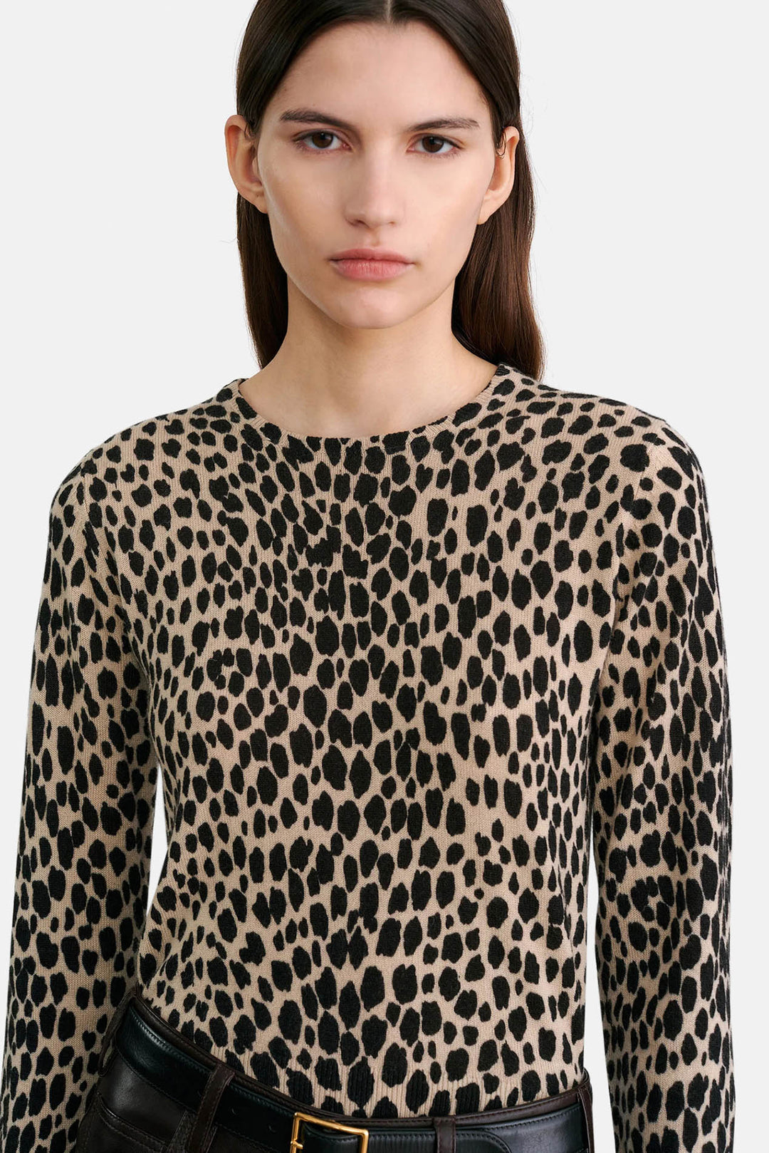 Laevin Printed Sweater Cheetah Print