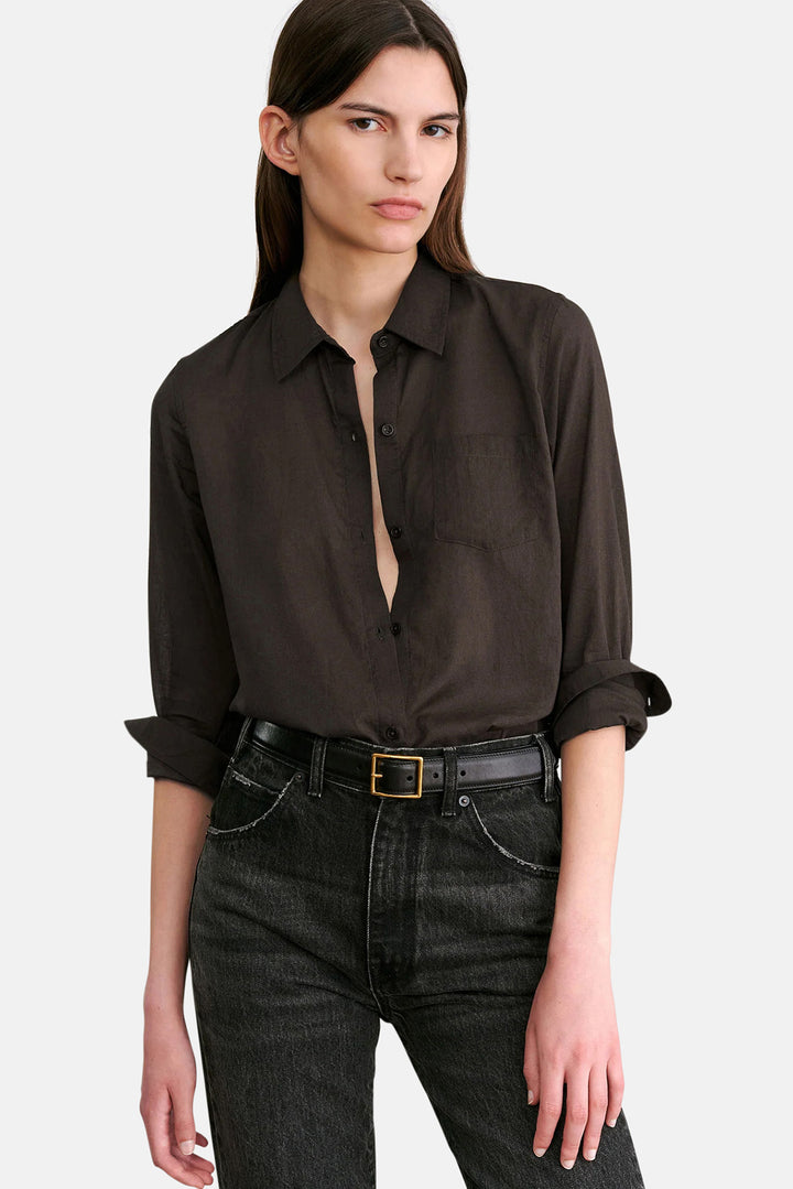 Cotton Voile NL Shirt Chocolate Brown