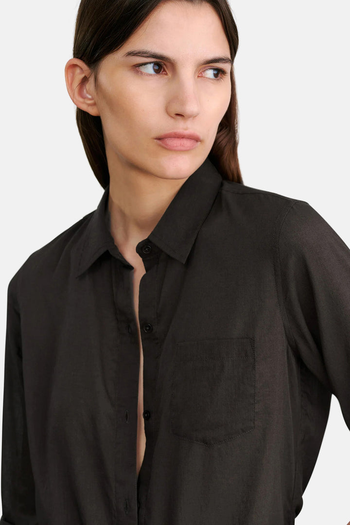 Cotton Voile NL Shirt Chocolate Brown