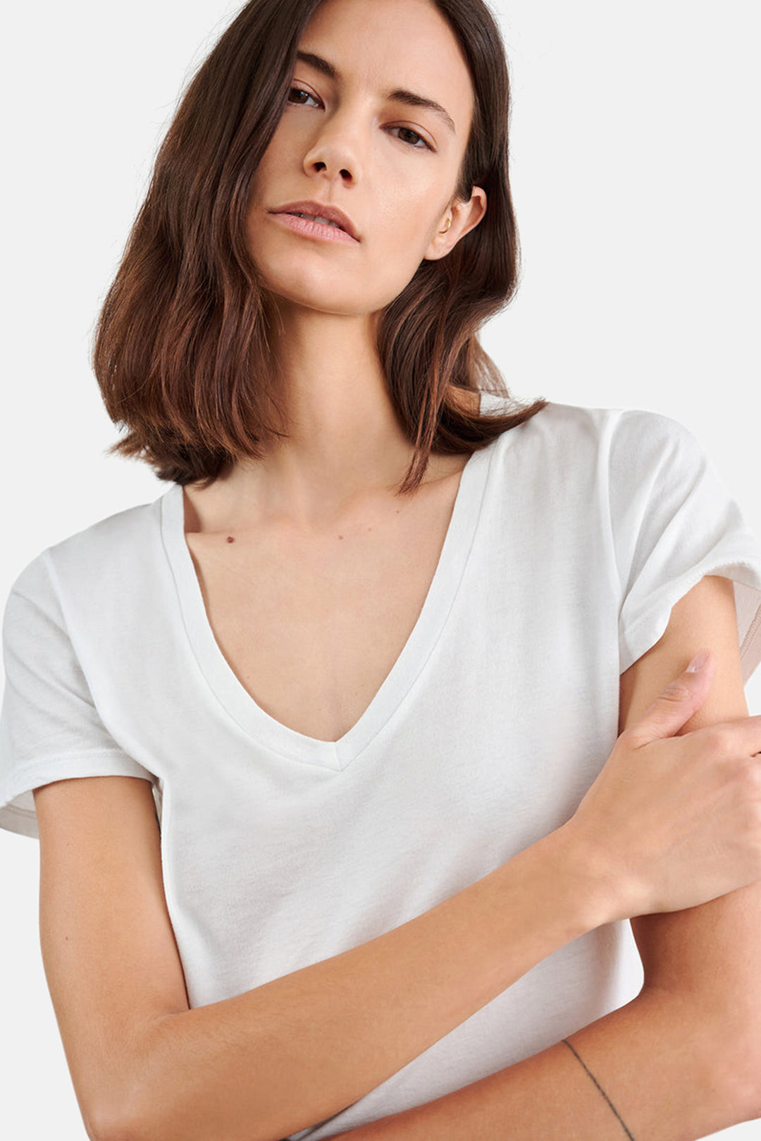 Carol V-Neck Tee White