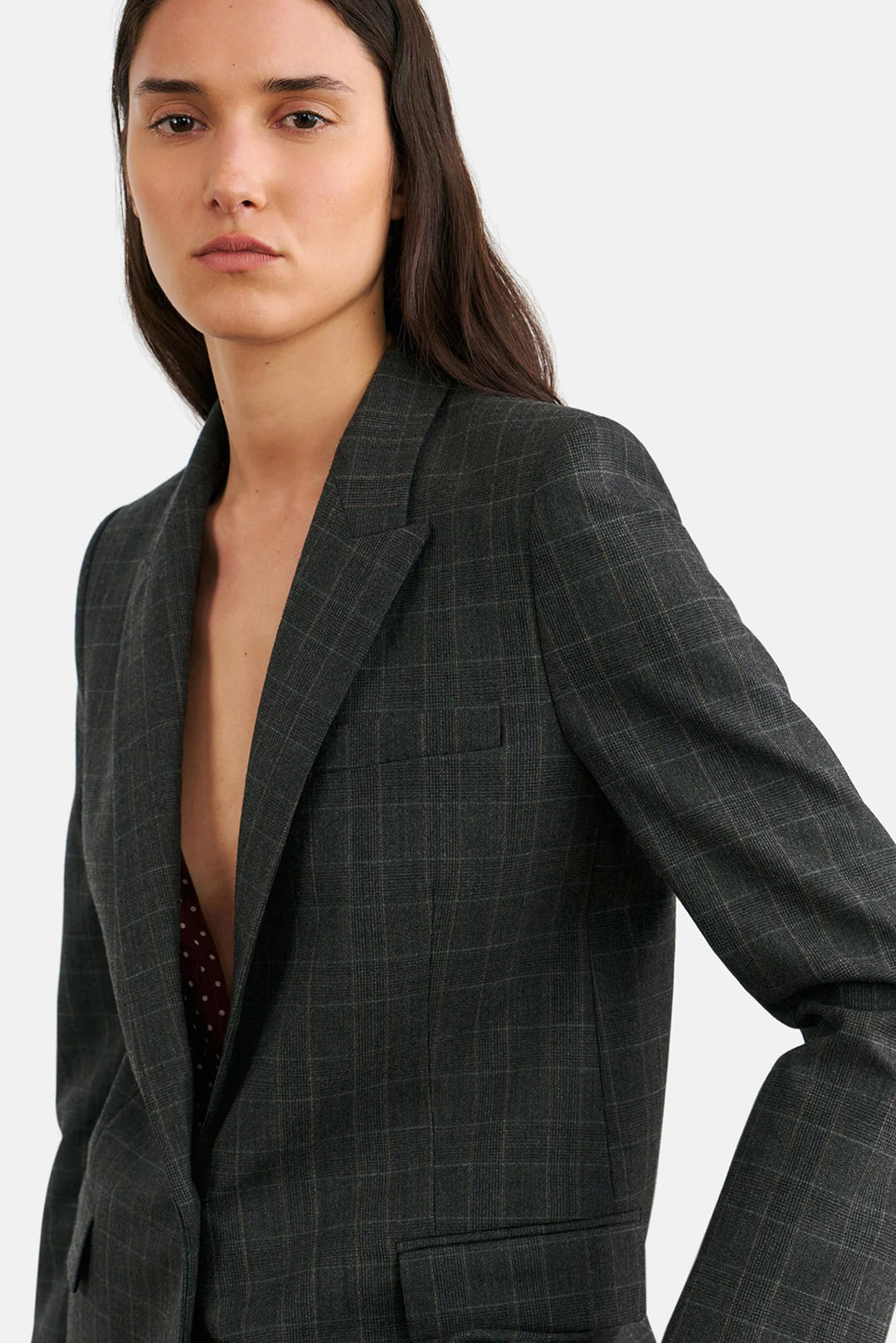 Diane Blazer Espresso Check