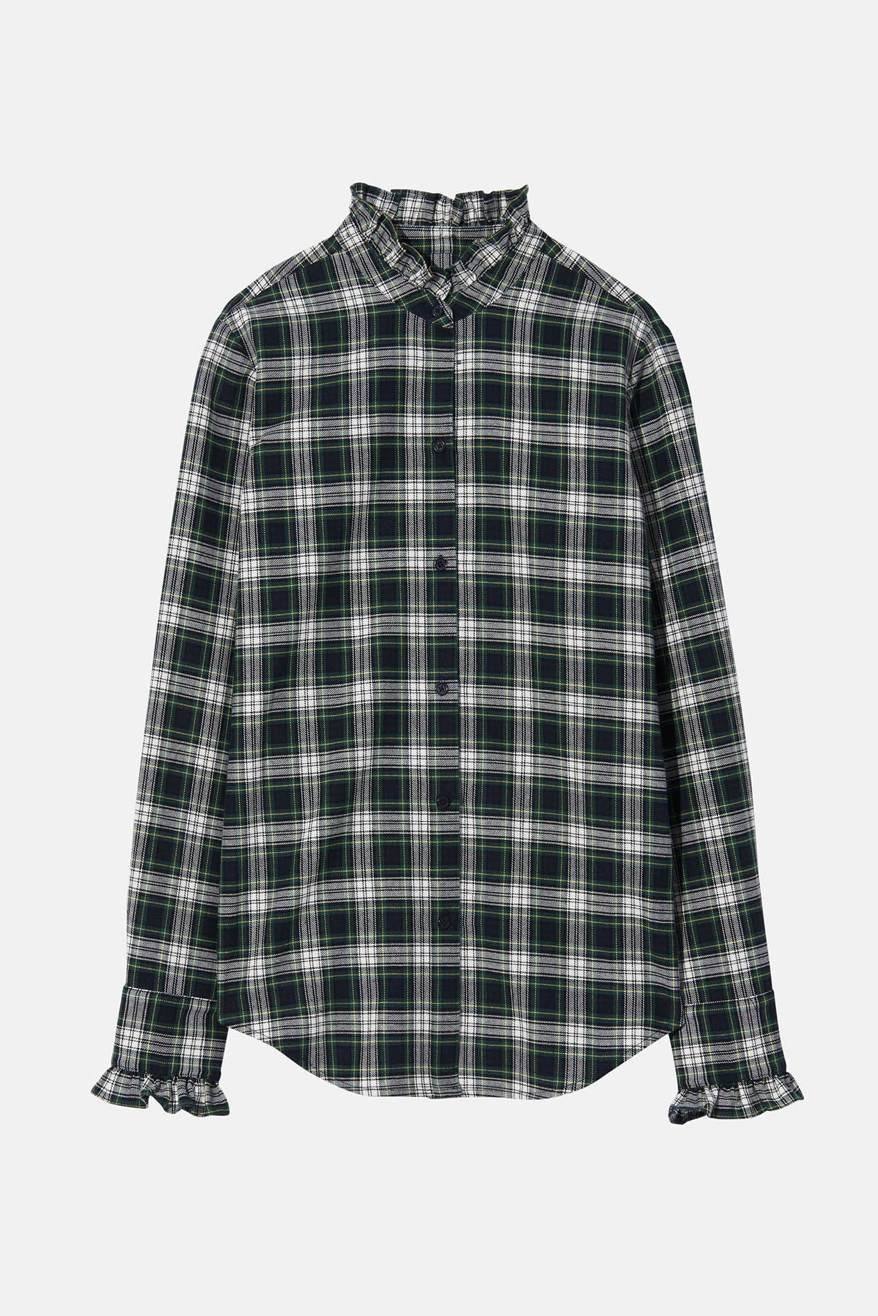 Nili Lotan Lydia Shirt Ivory/Green Plaid – blueandcream