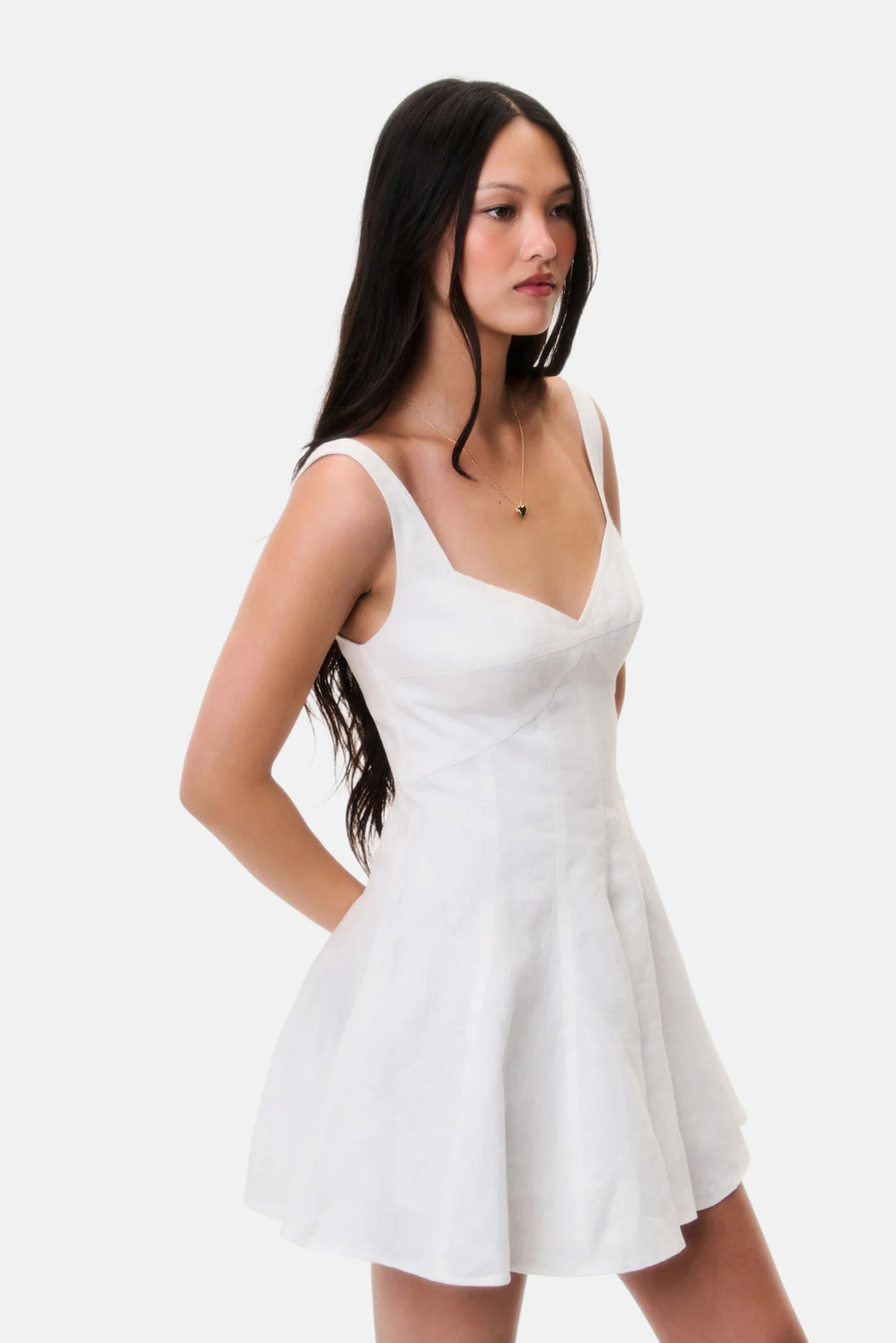 Nabi Linen Mini Dress White