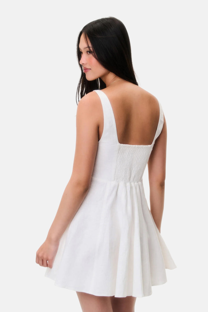 Nabi Linen Mini Dress White