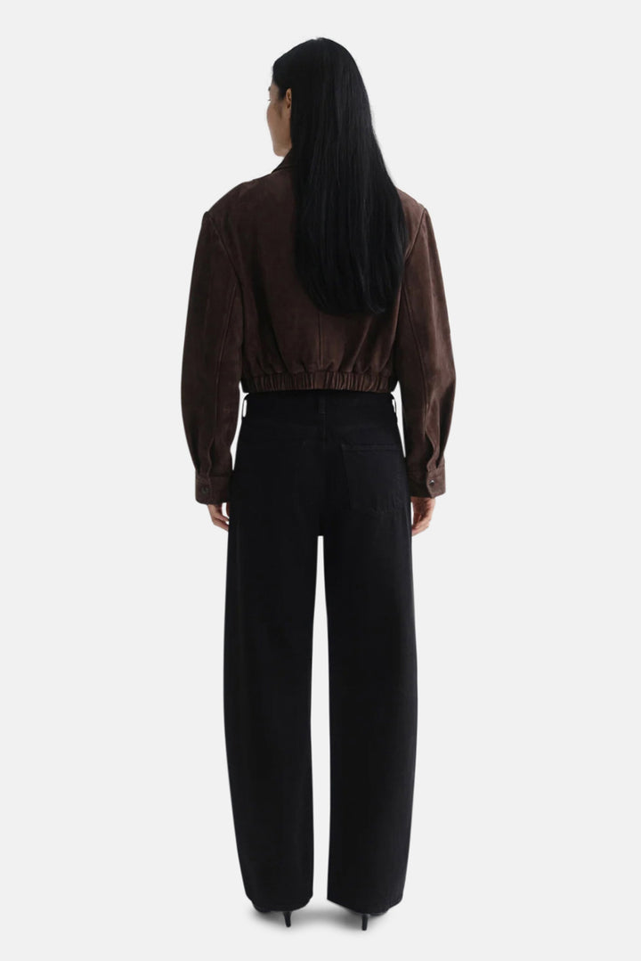 Nahla Cropped Suede Jacket in Root