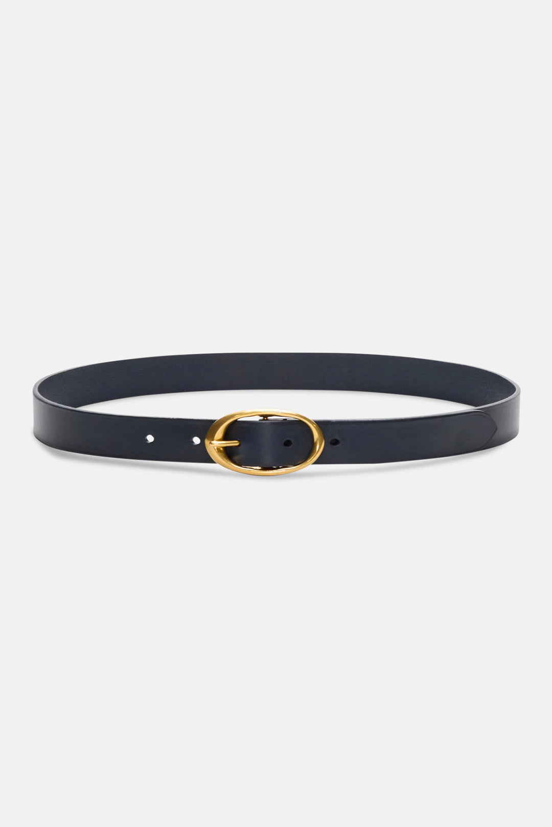 Narrow Belt In Vachetta Leather Midnight
