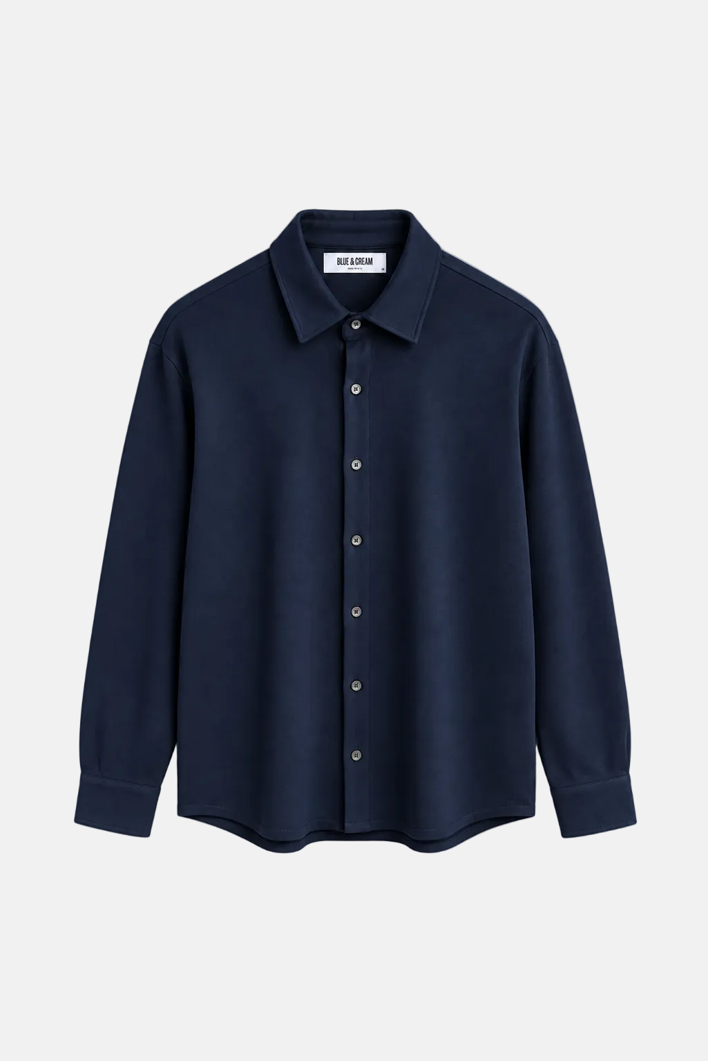 Elyon Soft Jersey Button Up Navy