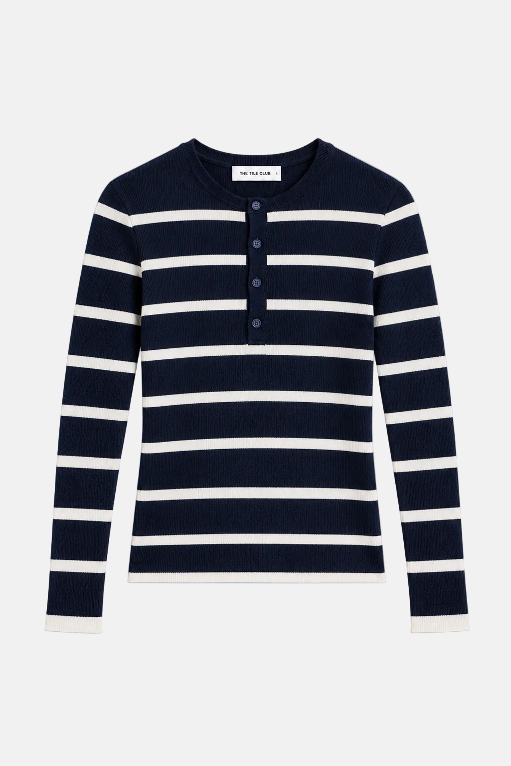 Sylvia Striped Henley Navy/Ivory Stripe