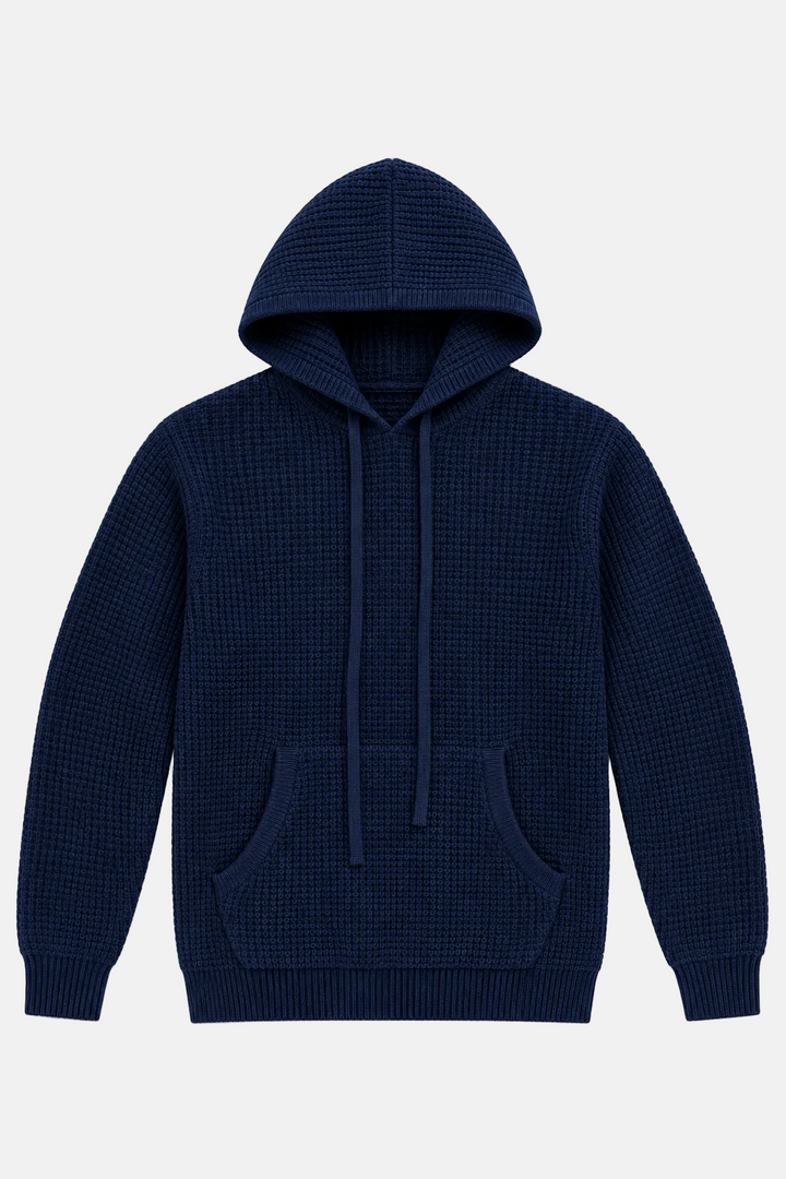 Montecito Waffle Pullover Hoodie Navy