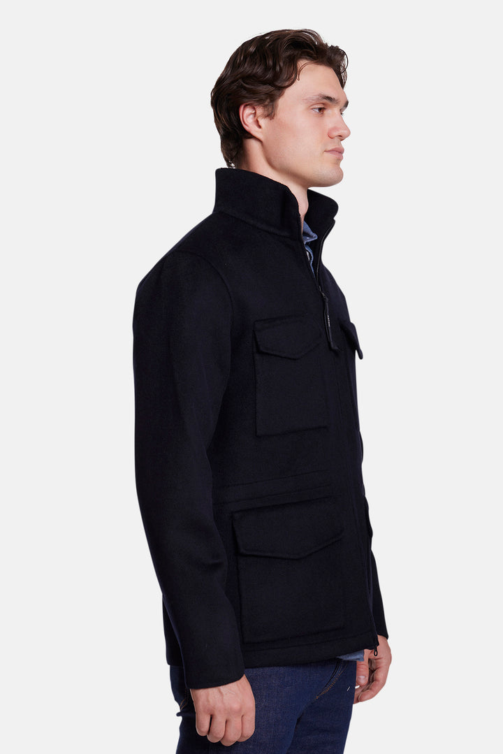 Nelson Wool Bomber Jacket Navy