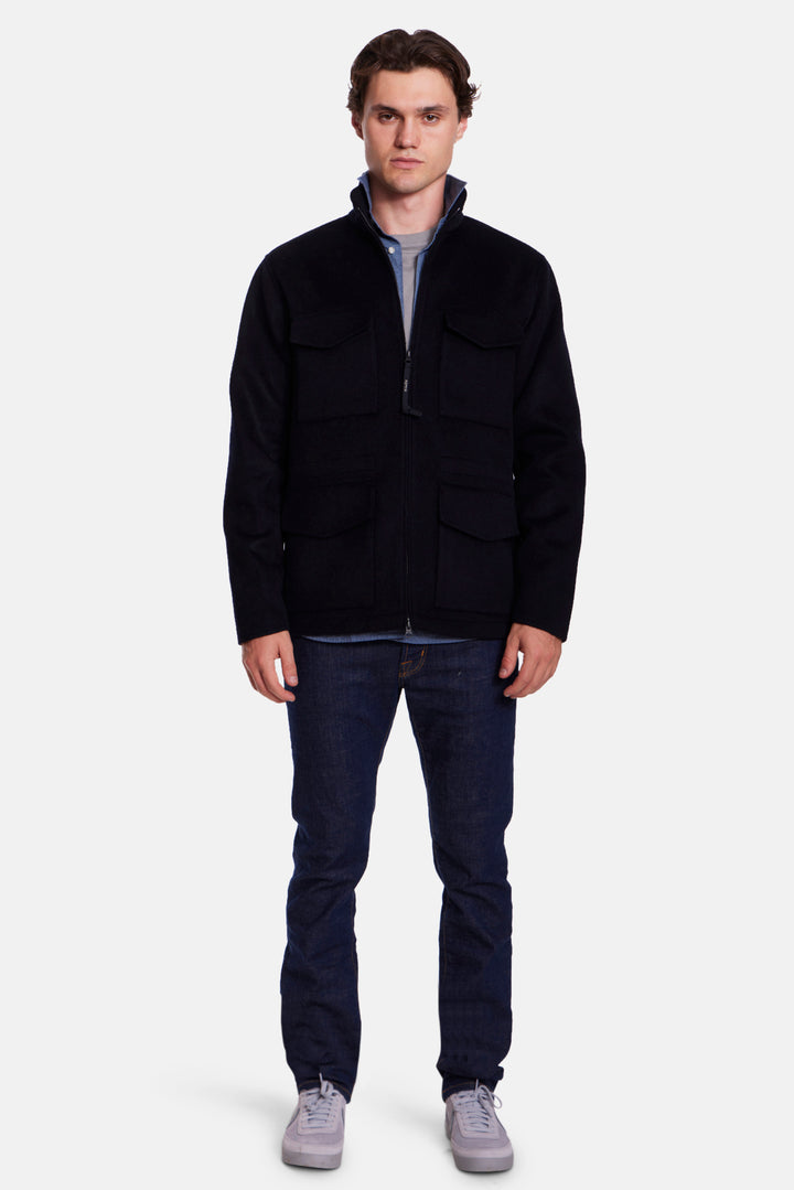 Nelson Wool Bomber Jacket Navy