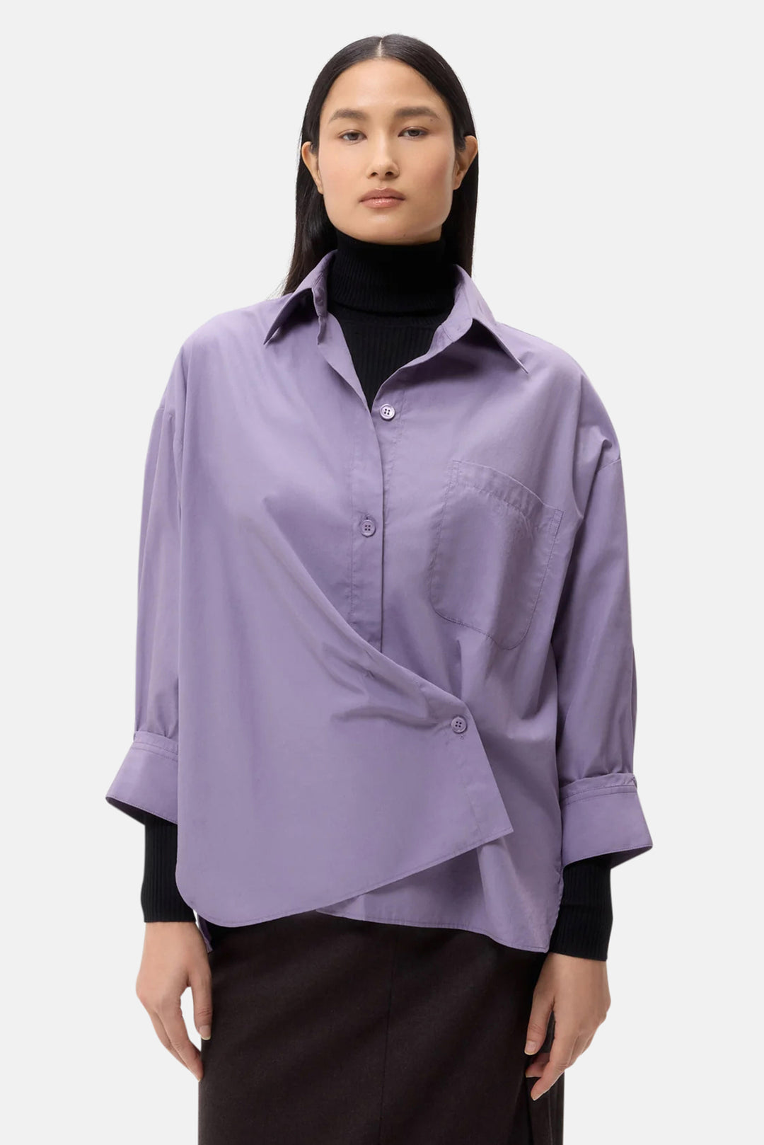 New Earl Shirt in Black Plum