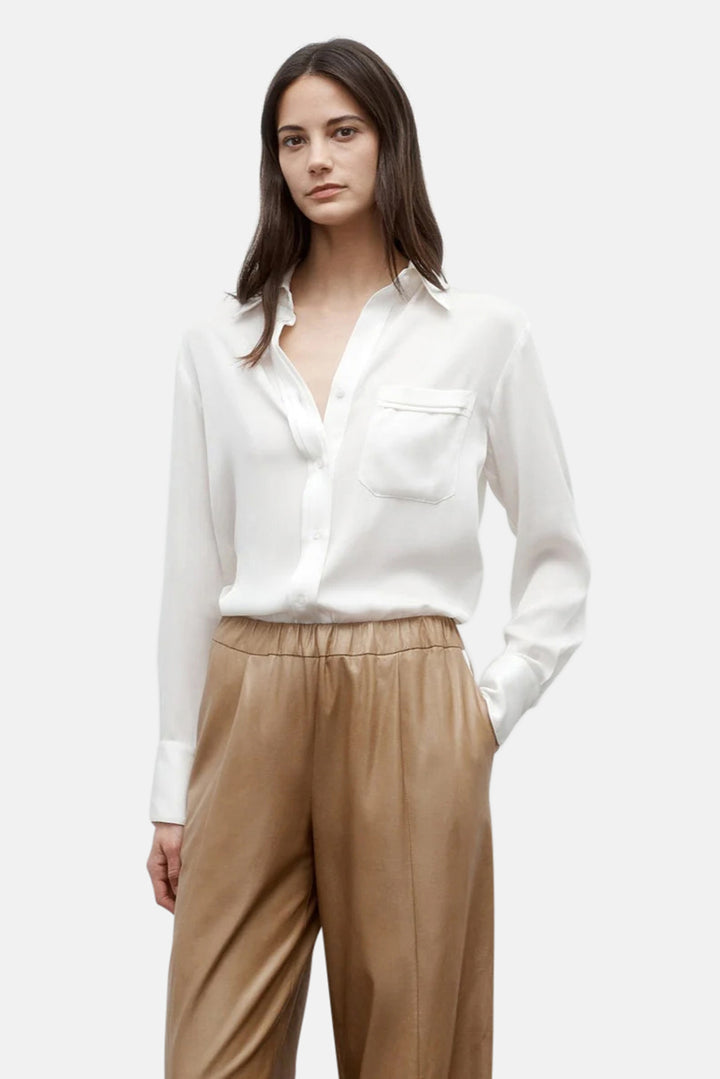 New Joey Shirt in Silk Ivory