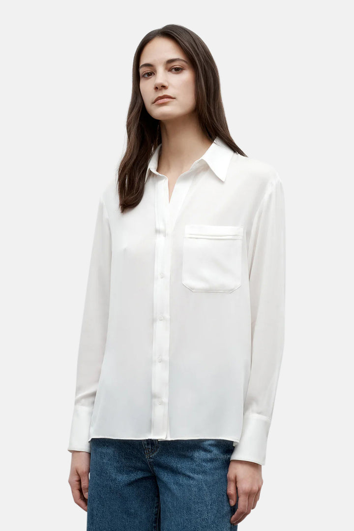 New Joey Shirt in Silk Ivory